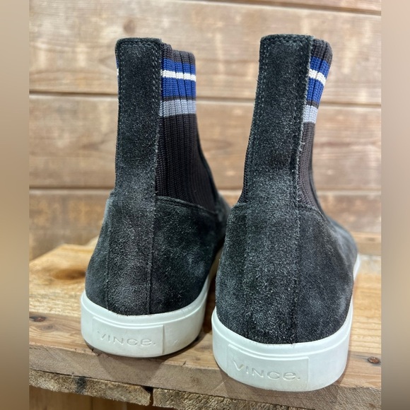 Vince Coleman Suede Sock Ankle Slip-On Chelsea Boot Gray/White Size 7.5 - Picture 4 of 9